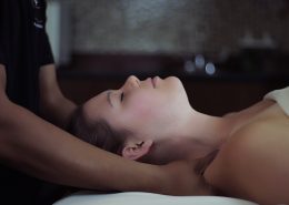 Woman having a massage.