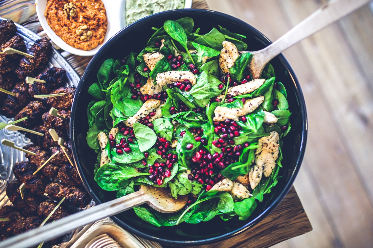 Plant-based salad lunch.