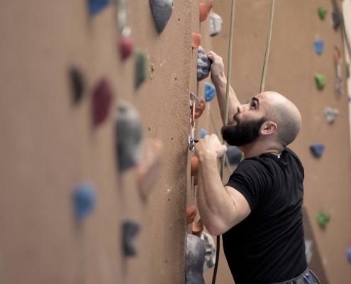 Man climbing FFC wall