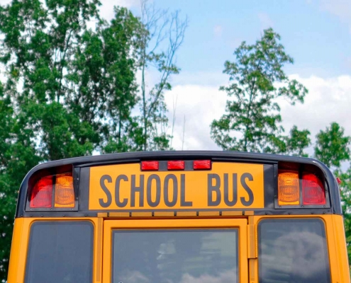 The back of a school bus