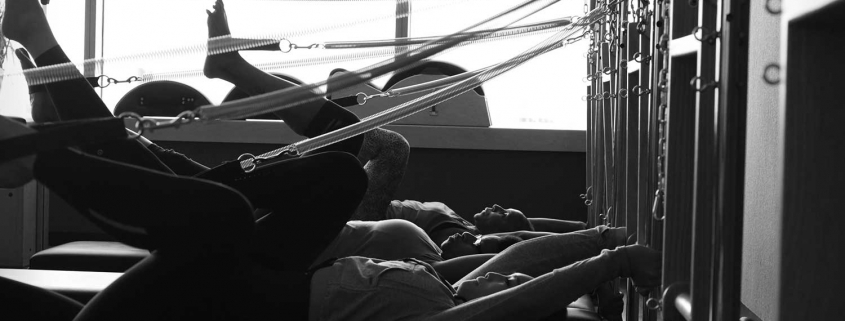 Students taking a pilates class