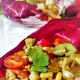 Easy lettuce wraps: Egyptian Spiced salad with corn, avocado and radish