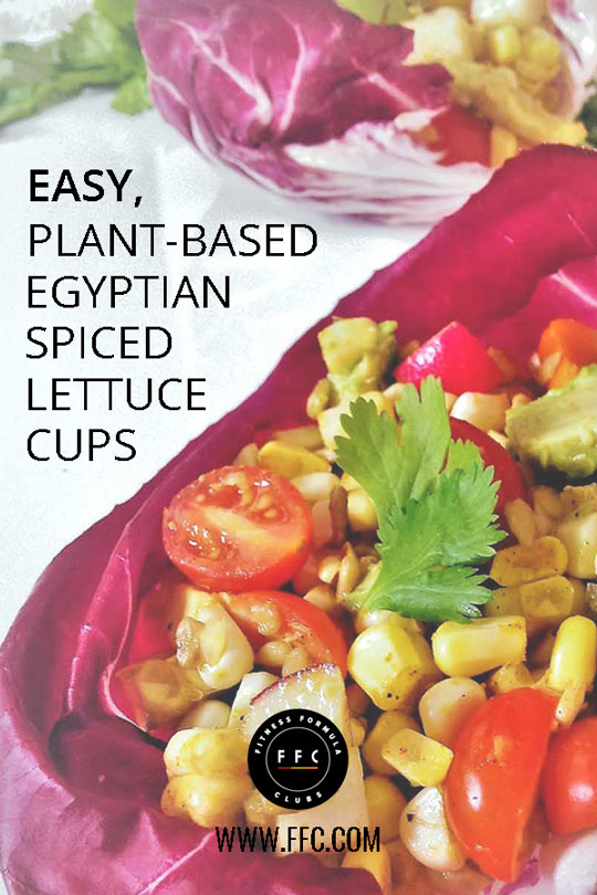Easy plant-based Egyptian spiced salad lettuce cups