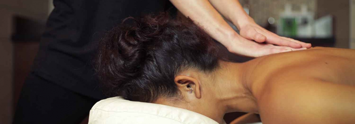 Woman getting a swedish massage