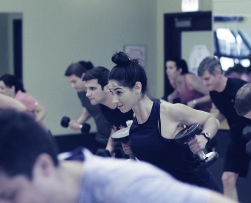 Residential Building Offer Group Fitness Class at FFC