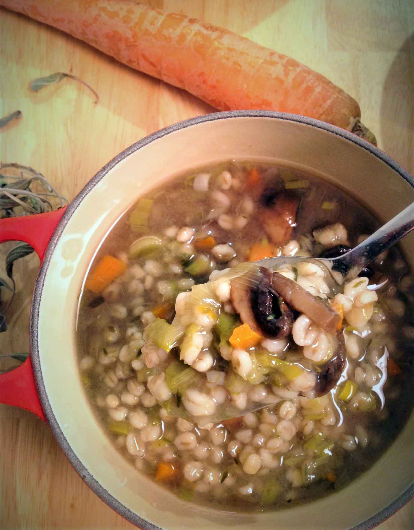 Healthy Mushroom Soup Recipe With Barley & Leek - Formula