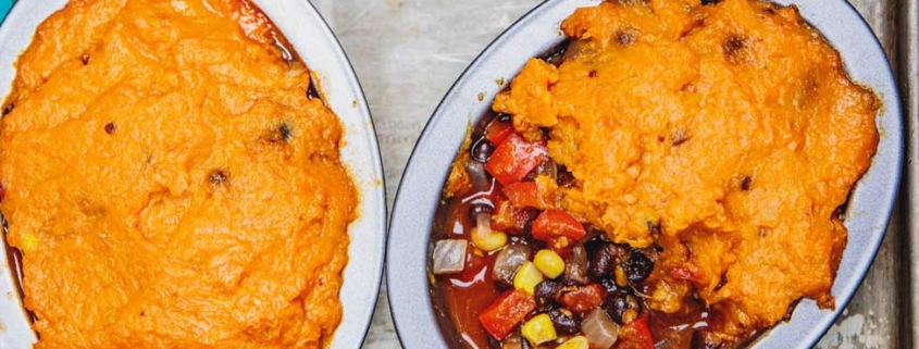 Cinco de Mayo party ideas Mexican Shepherd's Pie with Smoky Sweet Potato Crust