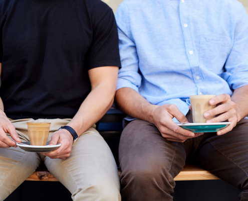 Men having coffee