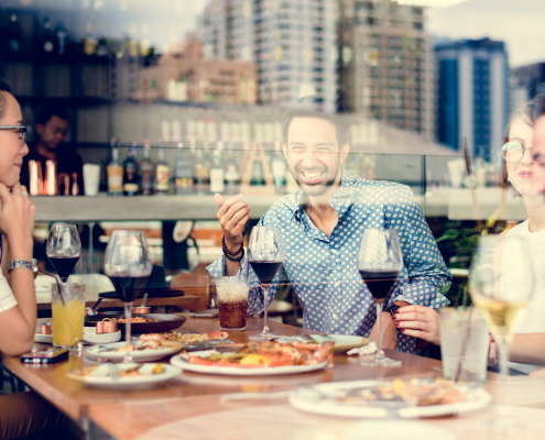 people having a meal together