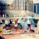 people having a meal together