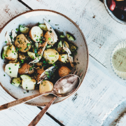 potato salad in a bowl on the table