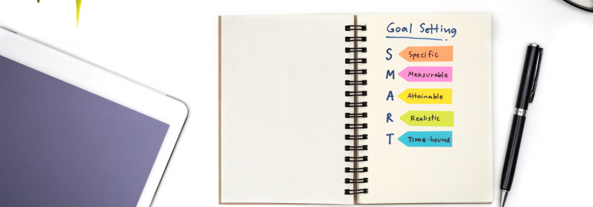 Notebook outlining SMART goals