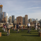Outdoor rooftop spin class