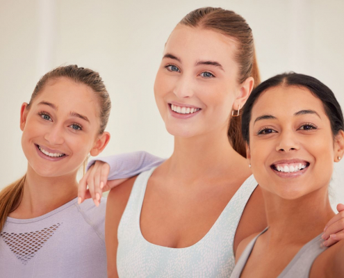 A group of young women in a social setting