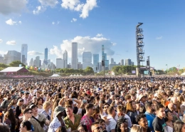 A large group of people gathered at lollapalooza