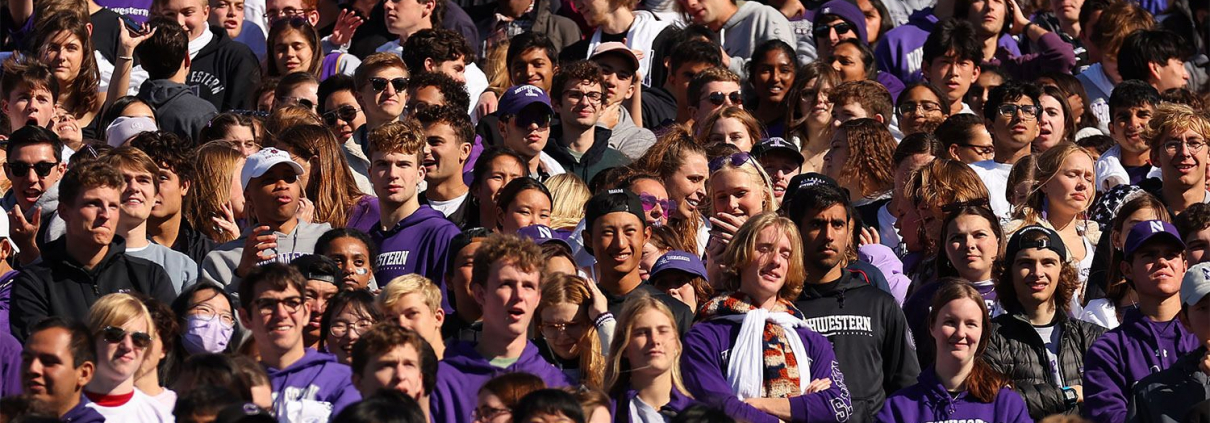 Northwestern students at a college football game