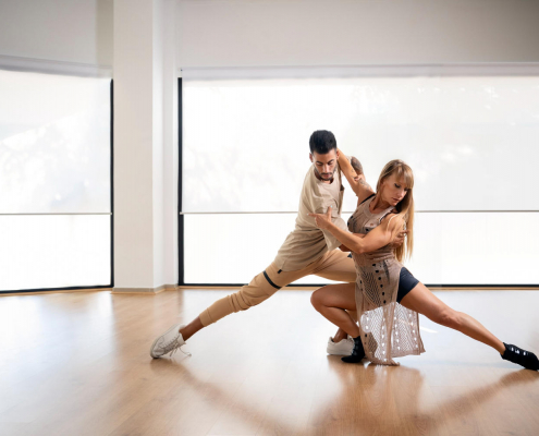 A young couple dancing