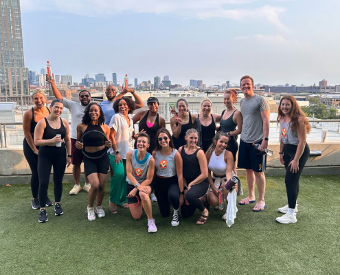 group of members on rooftop deck at best gym in chicago.jpg