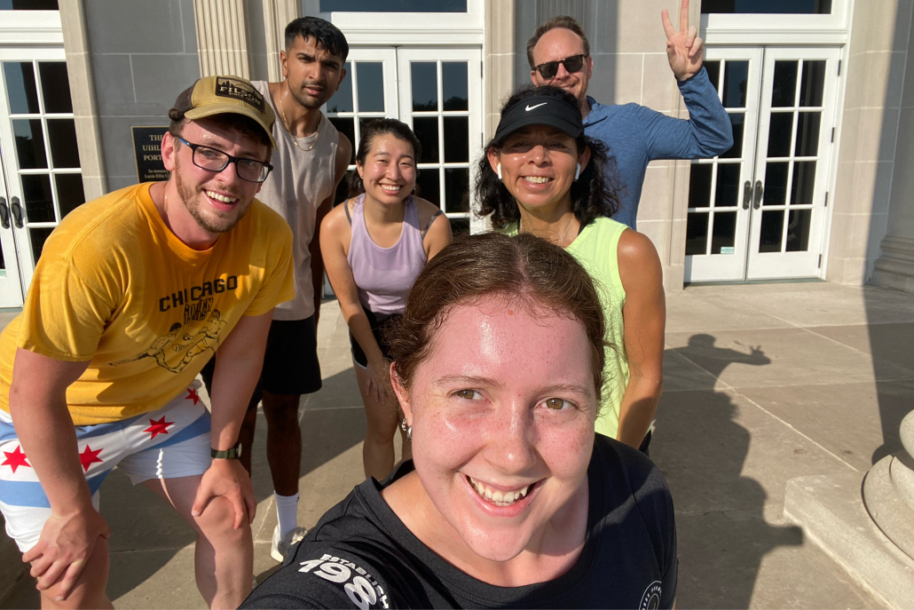 Small group training outside at Best Gym in Lincoln Park.