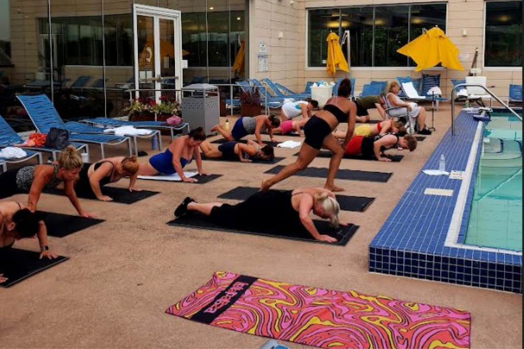 Sundeck Group Fitness Yoga Class at Park Ridge gym.