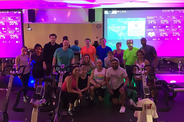 Group Fitness Cycling Class at South Loop Gym.