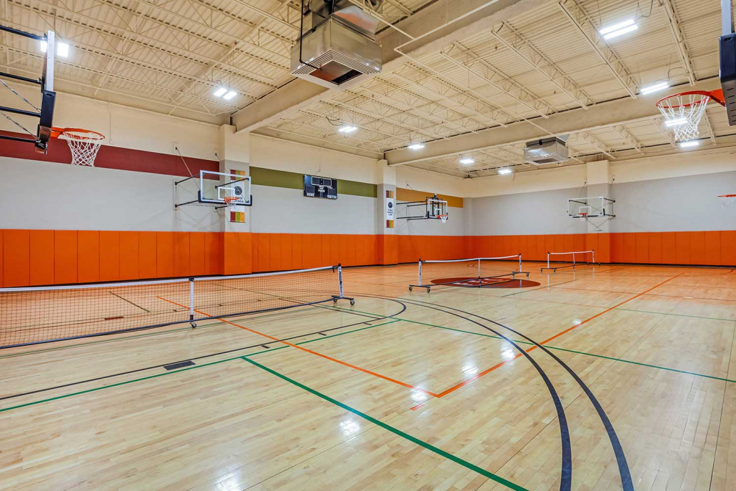 Basketball Court with Pickleball Courts inside Park Ridge Gym.