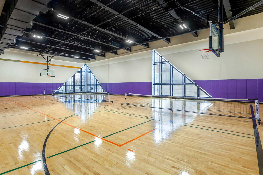 Basketball Court with Pickleball courts at Best Gym in Chicago.