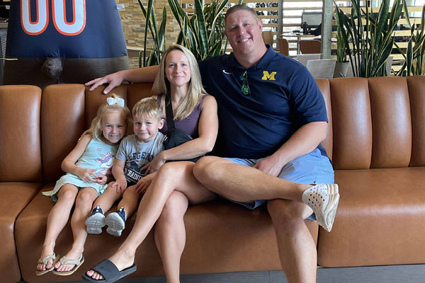 Family enjoying gym with child care at Elmhurst