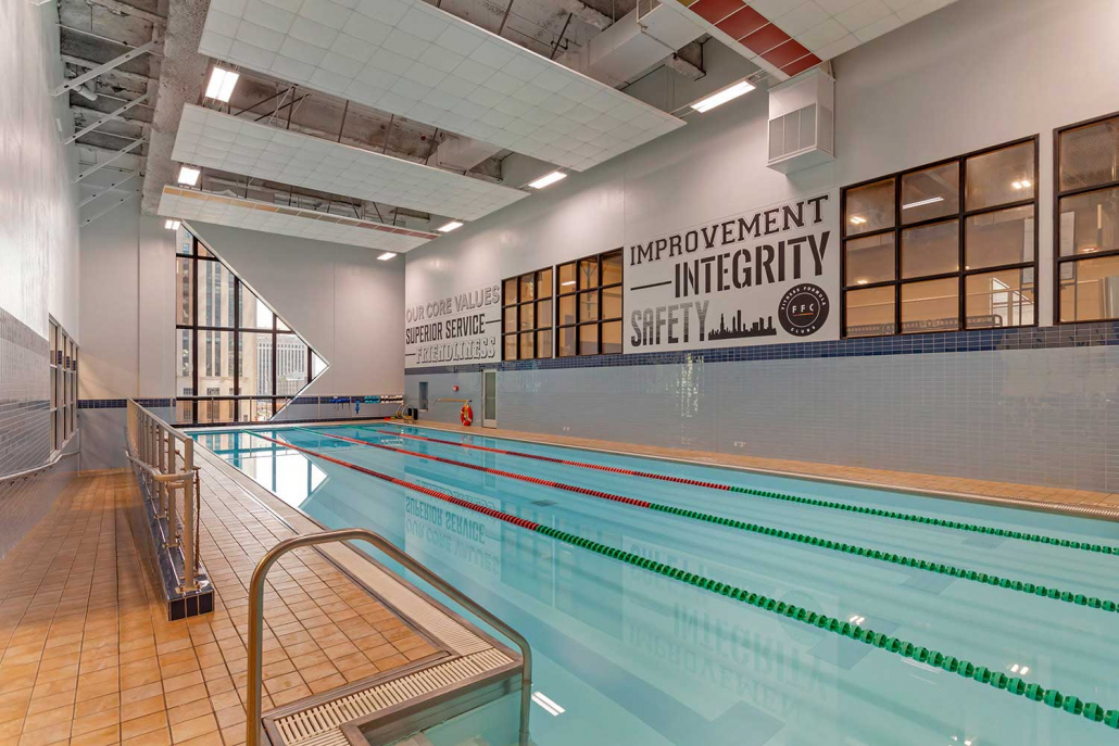 Indoor Pool with swim lanes at Best Gym in Chicago.