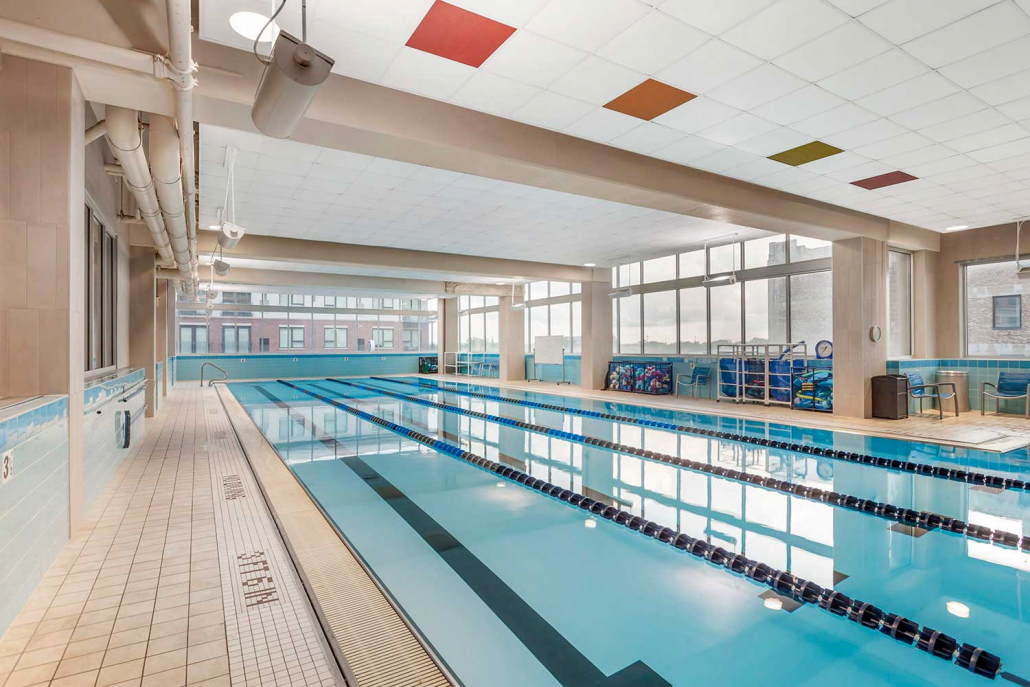 Indoor Pool with Swim Lanes inside FFC Oak Park Gym.