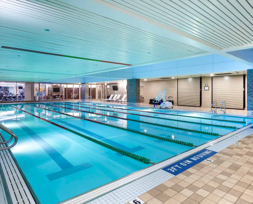 Indoor Pool with Swim Lanes at the FFC West Loop.