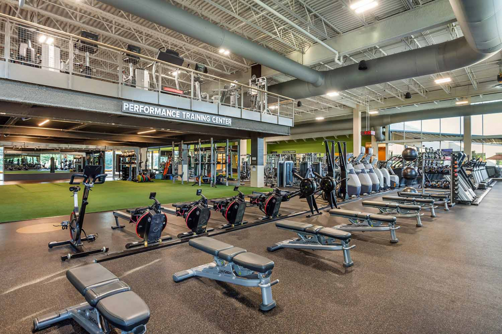 Performance Training Center with Benches, Rowers at FFC Park Ridge