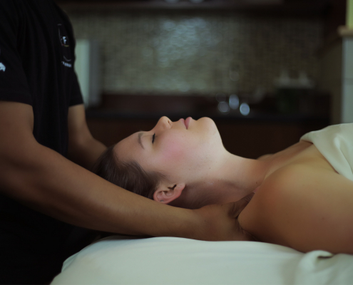 Member Enjoying 5 Star Massage at Chicago's Best Gym FFC.