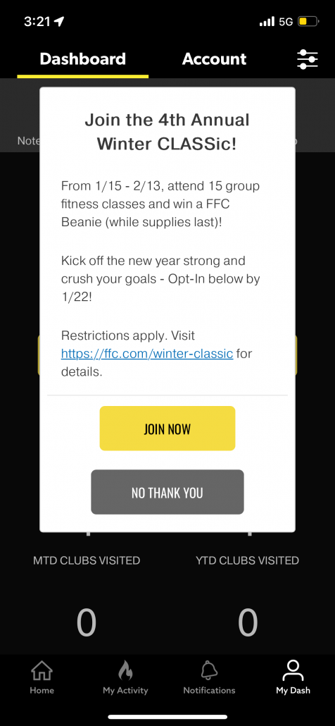 winter classic at FFC opt in notification