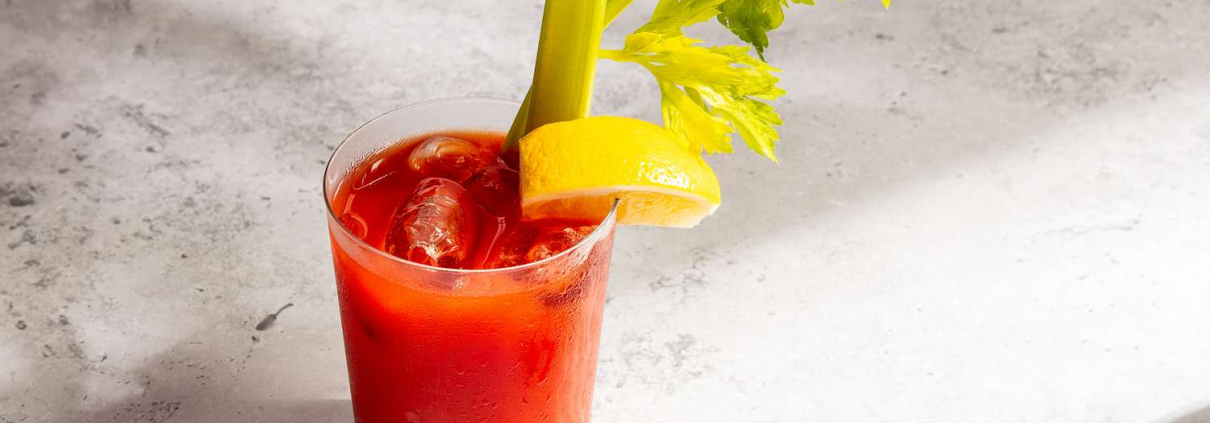A photo of a bloody mary drink