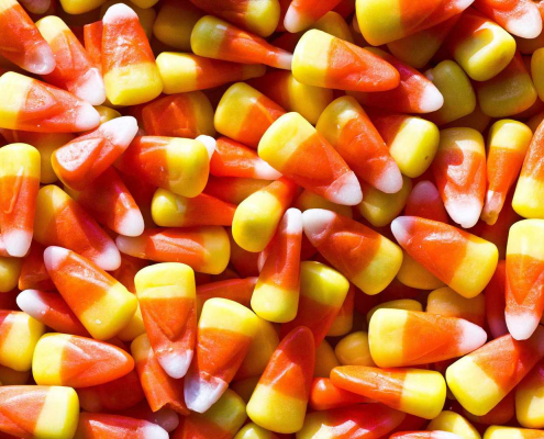 A photo of candy corn for Halloween
