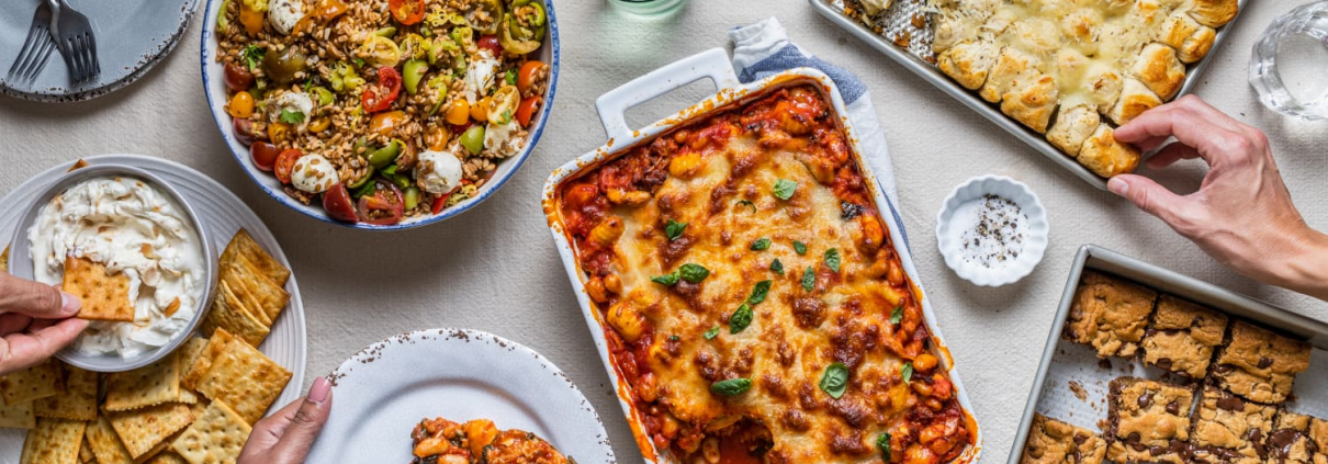 a photo of a potluck