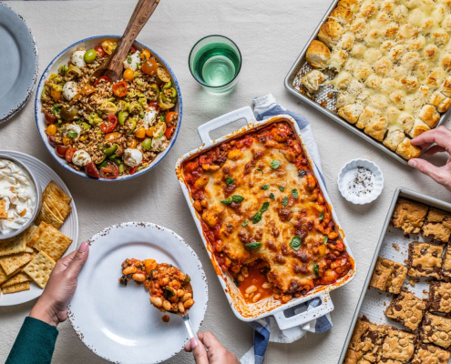 a photo of a potluck