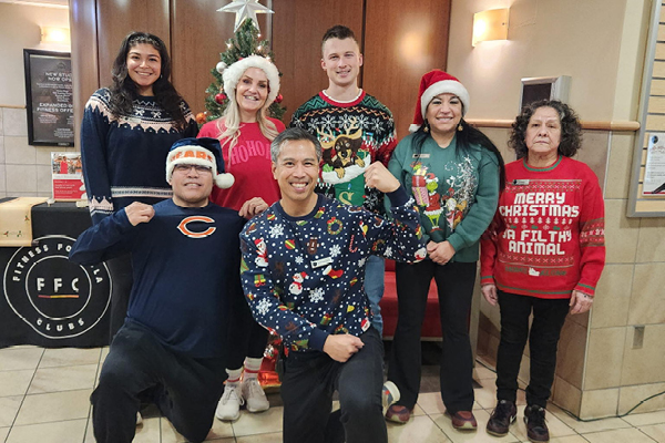 Ugly Sweater group photo at FFC Old Town