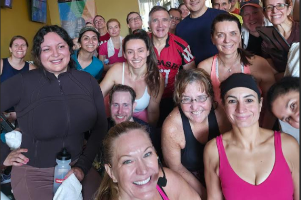 FFC park ridge members and instructor group photo I group fitness studio after class