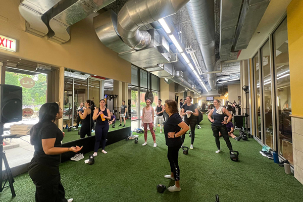 FFC South Loop members working on out the turf